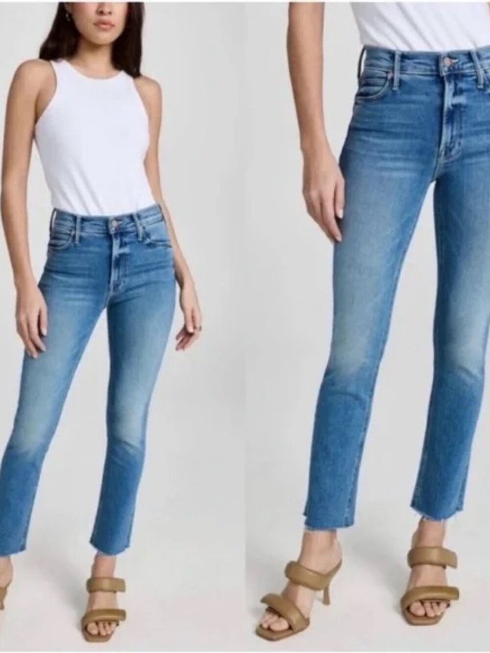 Mother The Mid Rise Dazzler Ankle Fray Straight Leg Jeans | Size 28